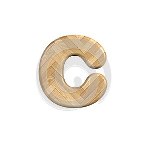 Ash wood letter C - Lowercase 3d wooden font - Suitable for Decoration, ecology or design related subjects