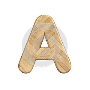 Ash wood letter A - Capital 3d wooden font - suitable for Decoration, ecology or design related subjects
