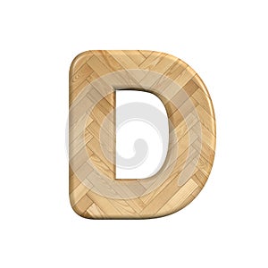 Ash wood letter D - Capital 3d wooden font - suitable for Decoration, ecology or design related subjects