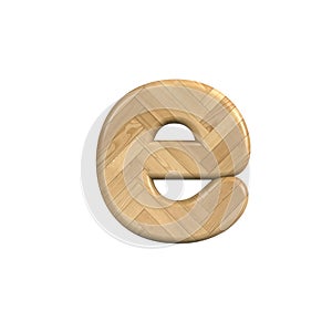 Ash wood letter E - Lower-case 3d wooden font - Suitable for Decoration, ecology or design related subjects