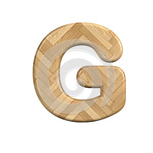 Ash wood letter G - Capital 3d wooden font - suitable for Decoration, ecology or design related subjects