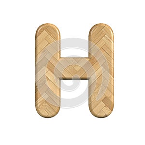 Ash wood letter H - Upper-case 3d wooden font - suitable for Decoration, ecology or design related subjects