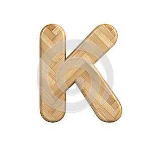 Ash wood letter K - Capital 3d wooden font - suitable for Decoration, ecology or design related subjects