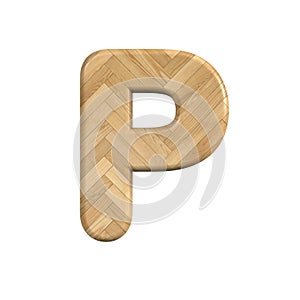 Ash wood letter P - Upper-case 3d wooden font - suitable for Decoration, ecology or design related subjects