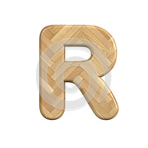 Ash wood letter R - Uppercase 3d wooden font - suitable for Decoration, ecology or design related subjects