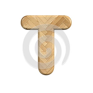 Ash wood letter T - Uppercase 3d wooden font - suitable for Decoration, ecology or design related subjects