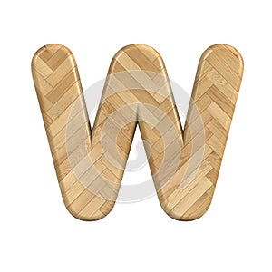Ash wood letter W - Capital 3d wooden font - suitable for Decoration, ecology or design related subjects