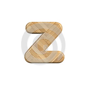 Ash wood letter Z - Lower-case 3d wooden font - Suitable for Decoration, ecology or design related subjects