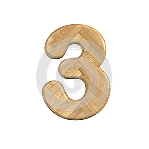 Ash wood number 3 -  3d wooden digit - Suitable for Decoration, ecology or design related subjects