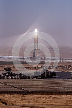 Ashalim Power Station. Power station Aschalim. The solar power station is built in the Negev desert south of Beer-Sheva