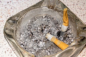Ashes in an ashtray