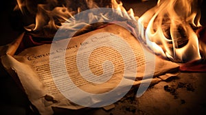 ashes constitution on fire