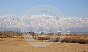 Ashgabat desert and mountains photo