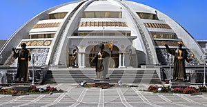 Ashgabat, Turkmenistan - October, 15 2014: Monument Arch of Independence in the park. Ashkhabad, October, 15 2014. Turkmenistan.