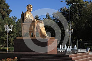 Ashgabat, Turkmenistan - October 23, 2014. Monument to the first