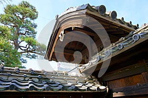 ASHIKAGA, TOCHIGI / JAPAN â€“ Aprel 29, 2019: Roof Asian style,  element of ancient architecture. Ashikaga Gakko is Japan`s oldes