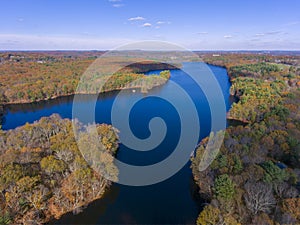 Ashland State Park aerial view in Massachusetts, USA