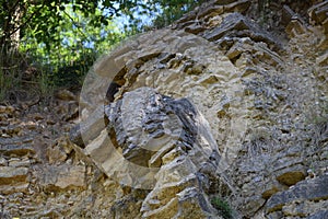 Ashlar brook with a protruding Rock section