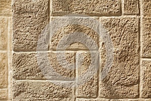 Ashlar wall with brickwork pattern