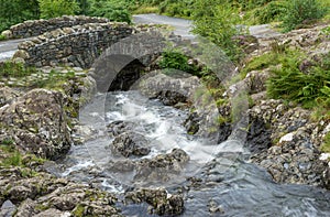 ASHNESS BRIDGE, LAKE DISTRICT/ENGLAND - AUGUST 30 : Ashness Bridge near Keswick in the Lake District England on August 30, 2015