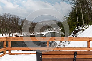 Ashokan Rail Trail, Boiceville Bridge Snowy Winter Scene