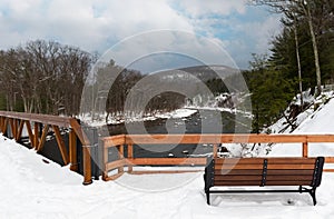 Ashokan Rail Trail, Boiceville Bridge Snowy Winter Scene