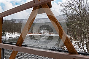 Ashokan Rail Trail, Boiceville Bridge Snowy Winter Scene