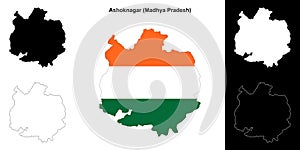 Ashoknagar outline map