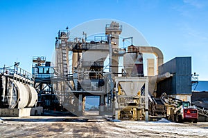 Ashphalt plant sits idle waiting for workers. Calgary Alberta Canada
