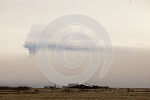 Ashplume of the eruption of the EyjafjallajÃ¶kull volcano in Iceland