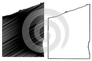 Ashtabula County, Ohio State U.S. county, United States of America, USA, U.S., US map vector illustration, scribble sketch