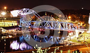 Ashtabula Drawbridge At Night