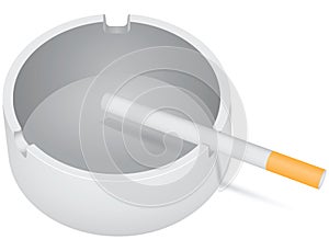 Ashtray with cigarette