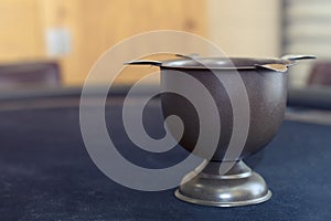 Ashtray for cigars on table
