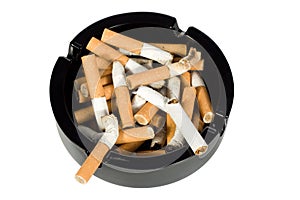 Ashtray full of cigarettes photo