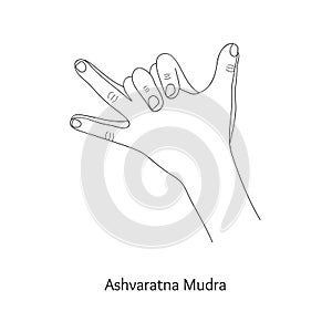 Ashvaratna Mudra / Gesture of Precious Horse. Vector