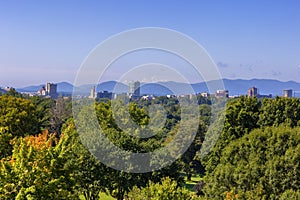 Ashville, North Carolina skyline seen from Omni Grove Park Inn