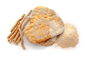 Ashwagandha cookies with roots and powder