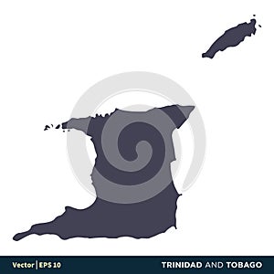 Trinidad and Tobago - North America Countries Map Icon Vector Logo Template Illustration Design. Vector EPS 10.