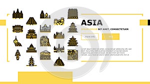 Asia Building And Land Scape landing header vector photo