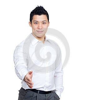 Asia businessman giving hand