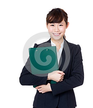 Asia businesswoman with filepad