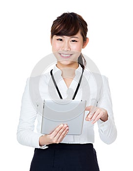 Asia businesswoman using digital tablet