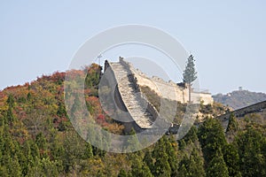 Asia China, Beijing, badaling national forest park, the Great Wall, red leaves