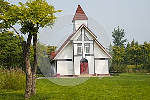 Asia China, Beijing, international flower port, Landscape architecture, European style, church