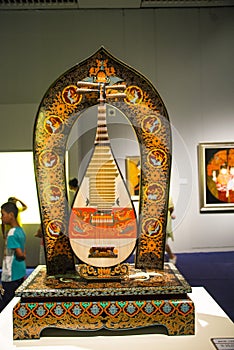 Asia China, Beijing, national museum, indoor exhibition hall,PipaÃ¯Â¼ÅMusical Instruments