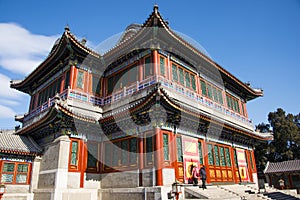 Asia China, Beijing, the Summer Palace, classical architecture, Heart and garden theater building