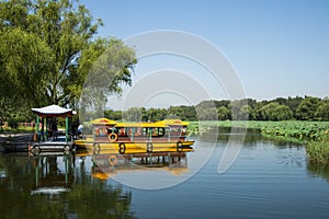 Asia China, Beijing, the Summer Palace, lake scene, a cruise ship