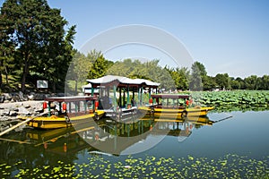 Asia China, Beijing, the Summer Palace, lake scene, a cruise ship