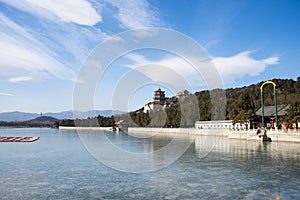 Asia China, Beijing, the Summer Palace, Winter, the lake scenery